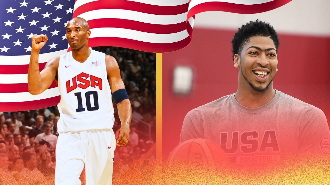 Anthony Davis (R) recalls an embarrassing moment for him at the 2012 Olympics involving Kobe Bryant (L).
