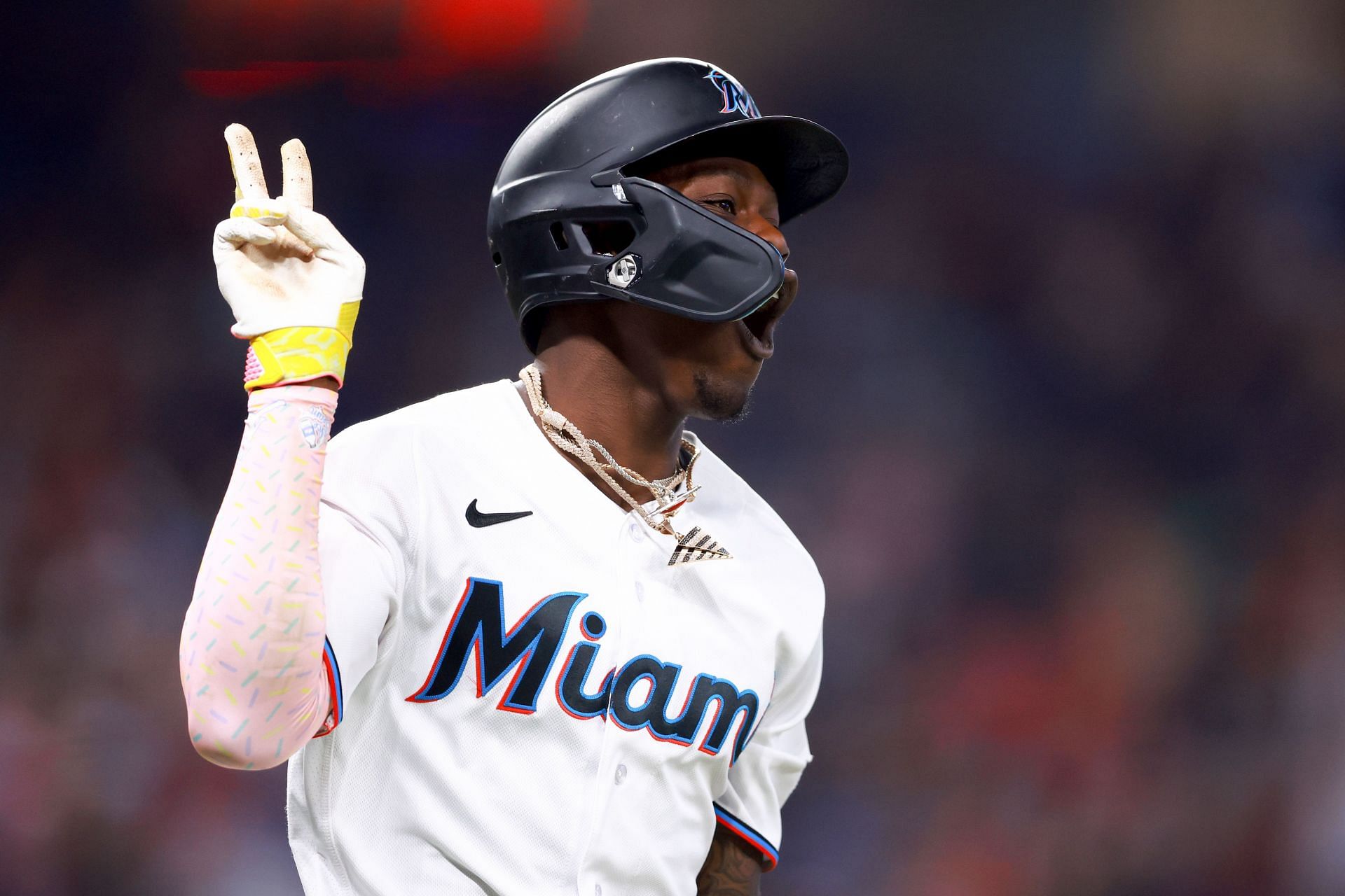 Jazz Chisholm Jr. - Atlanta Braves v Miami Marlins (Image via Getty)