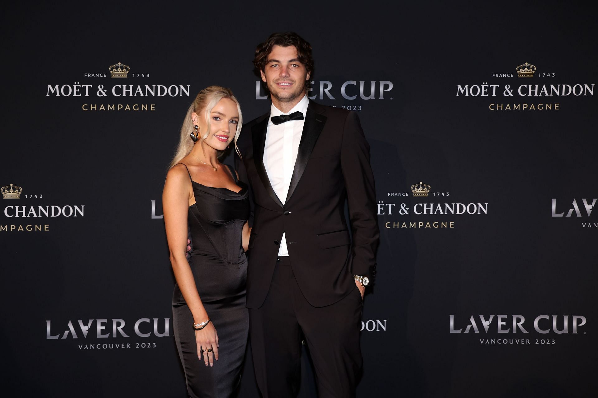 Taylor Fritz and girlfriend Morgan Riddle pictured at the 2023 Laver Cup 2023