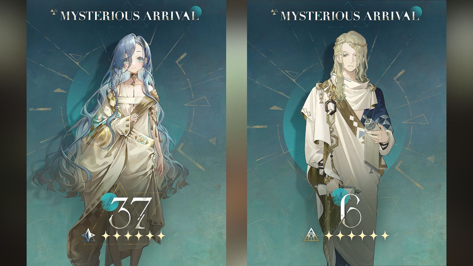 The Beyond the World of Matters banner will debut 37, and the Seeker in the Cave banner will debut 6 in the Reverse 1999 version 1.4 update (Image via Bluepoch)