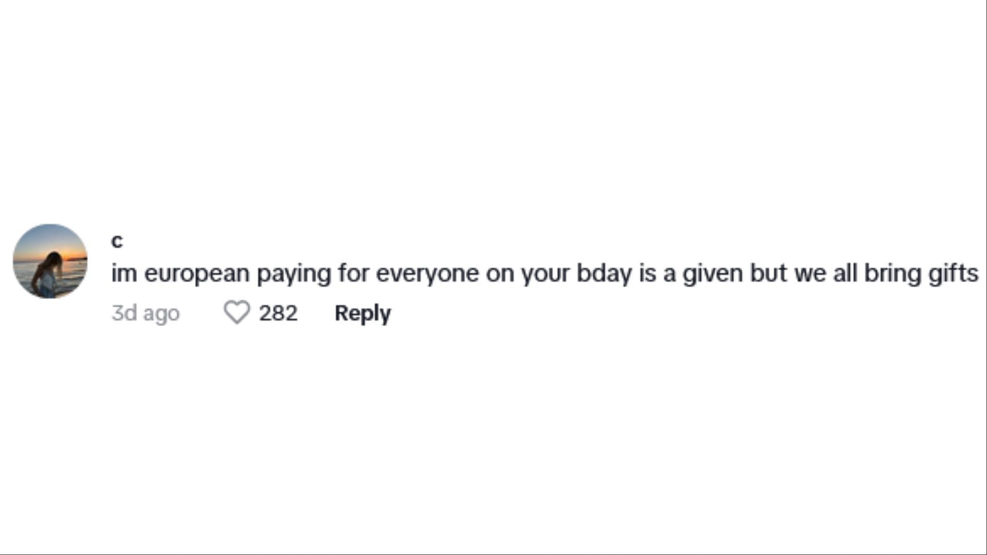 Netizens react to Najjar&#039;s opinion on birthday dinner bill (Image via TikTok/c)