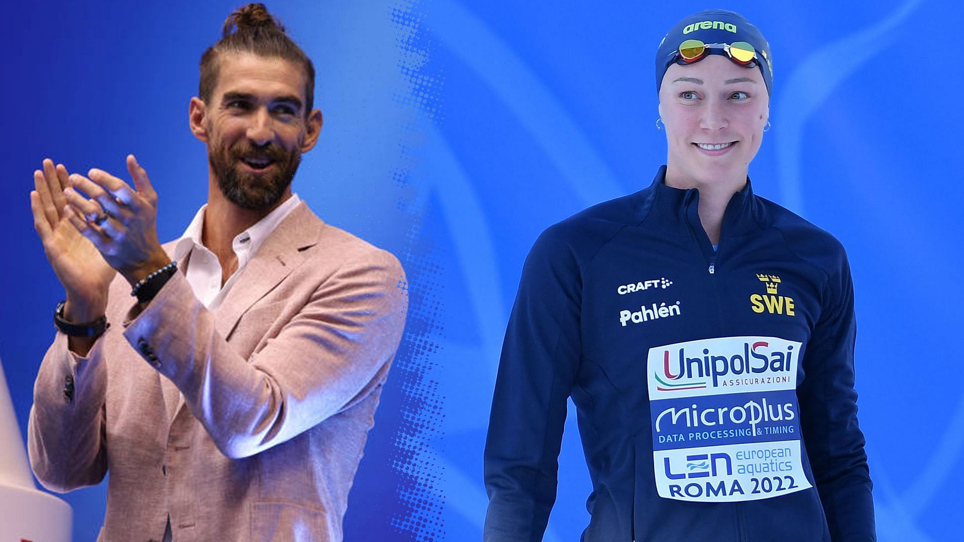 Michael Phelps and Sarah Sj&ouml;str&ouml;m (Image via Getty)