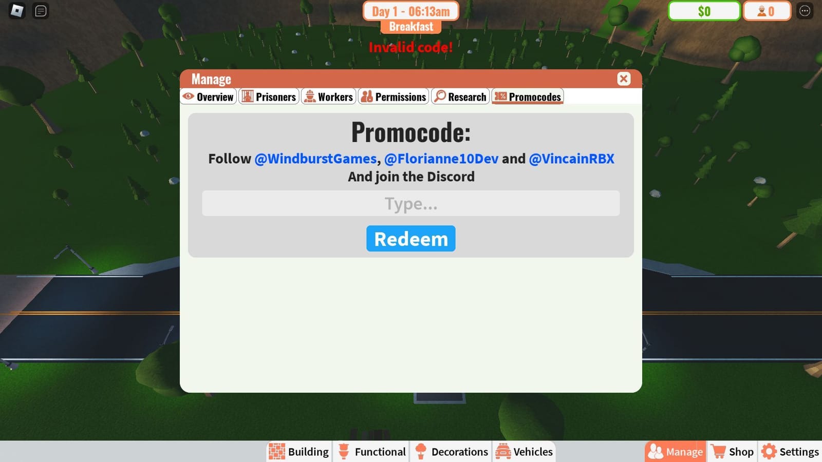 My Prison codes (December 2024)