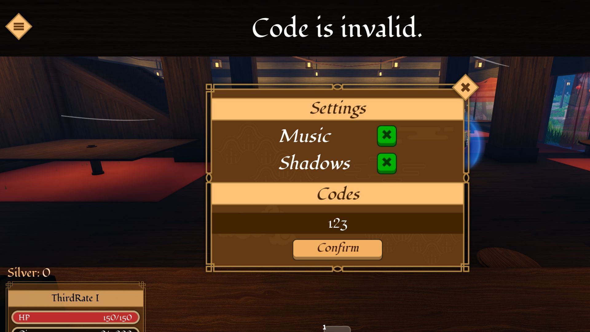 Murium Cultivation invalid code issue (Image via Roblox)