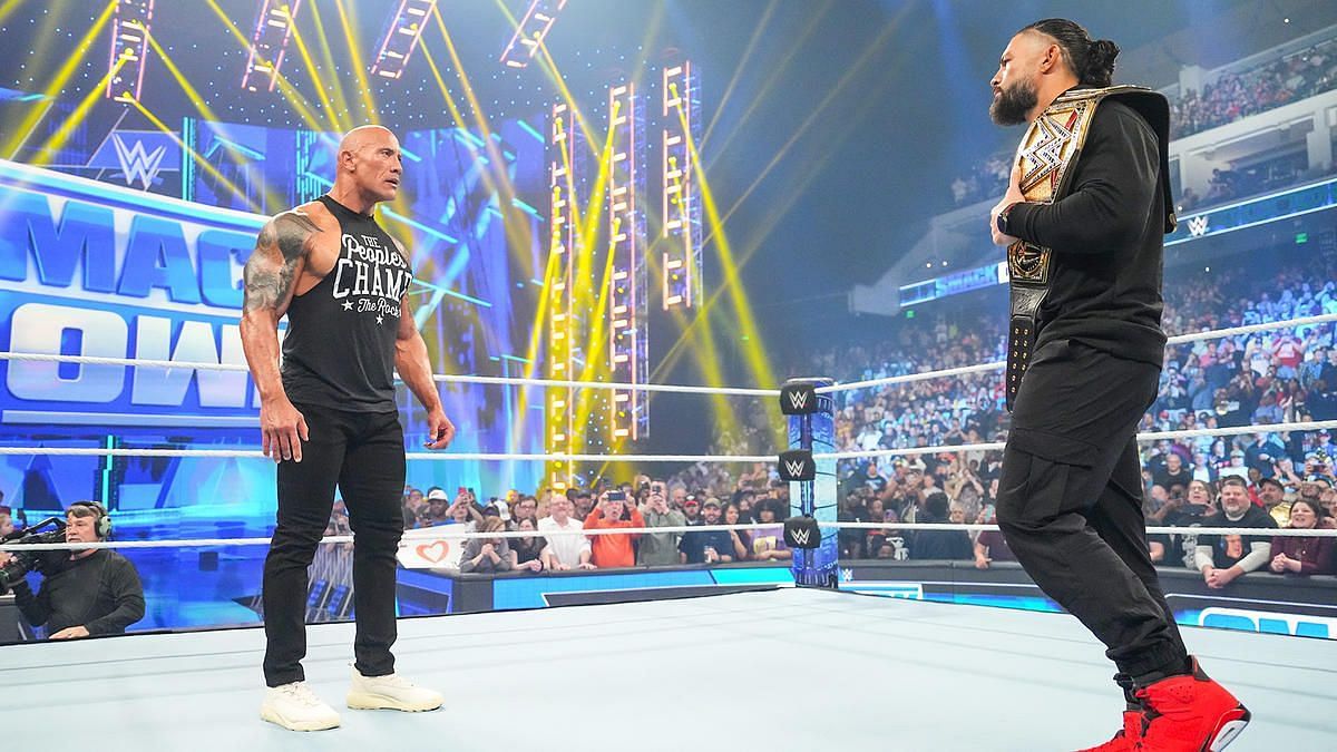 The Rock and Roman Reigns on SmackDown