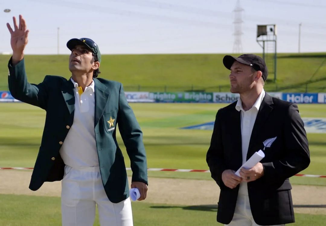 Misbah-ul-Haq and Brendon McCullum at the toss