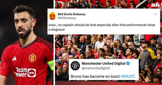 “No captain should do that”, “So toxic” - Fans feel Bruno Fernandes should be ‘ashamed’ as clip after Manchester United loss to Fulham goes viral