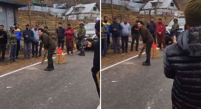 [Watch] Sachin Tendulkar plays gully cricket in Kashmir’s Gulmarg