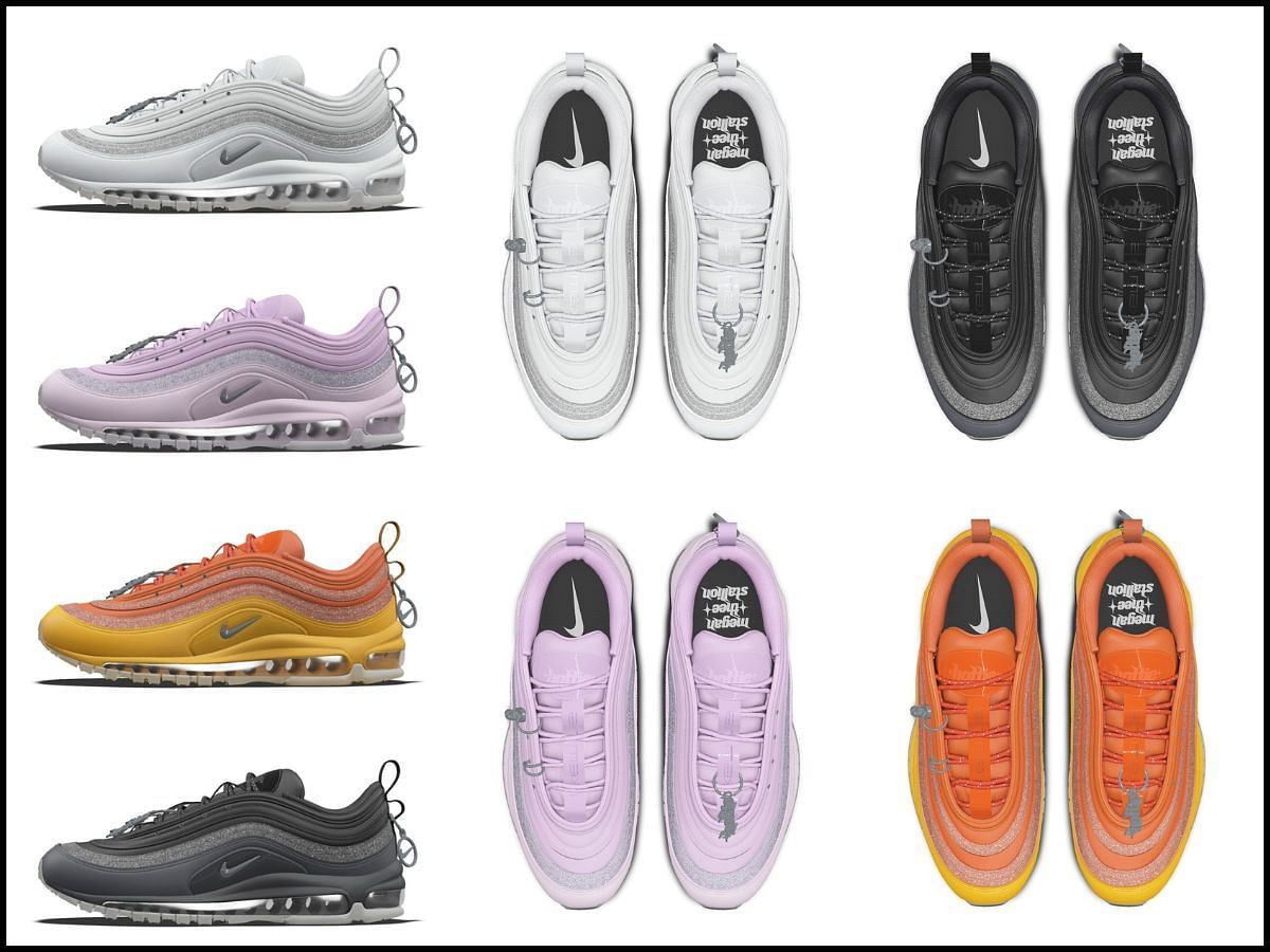 Take a closer look at the upcoming customizable Megan Thee Stallion x Nike Air Max 97 colorways (Image via Nike)