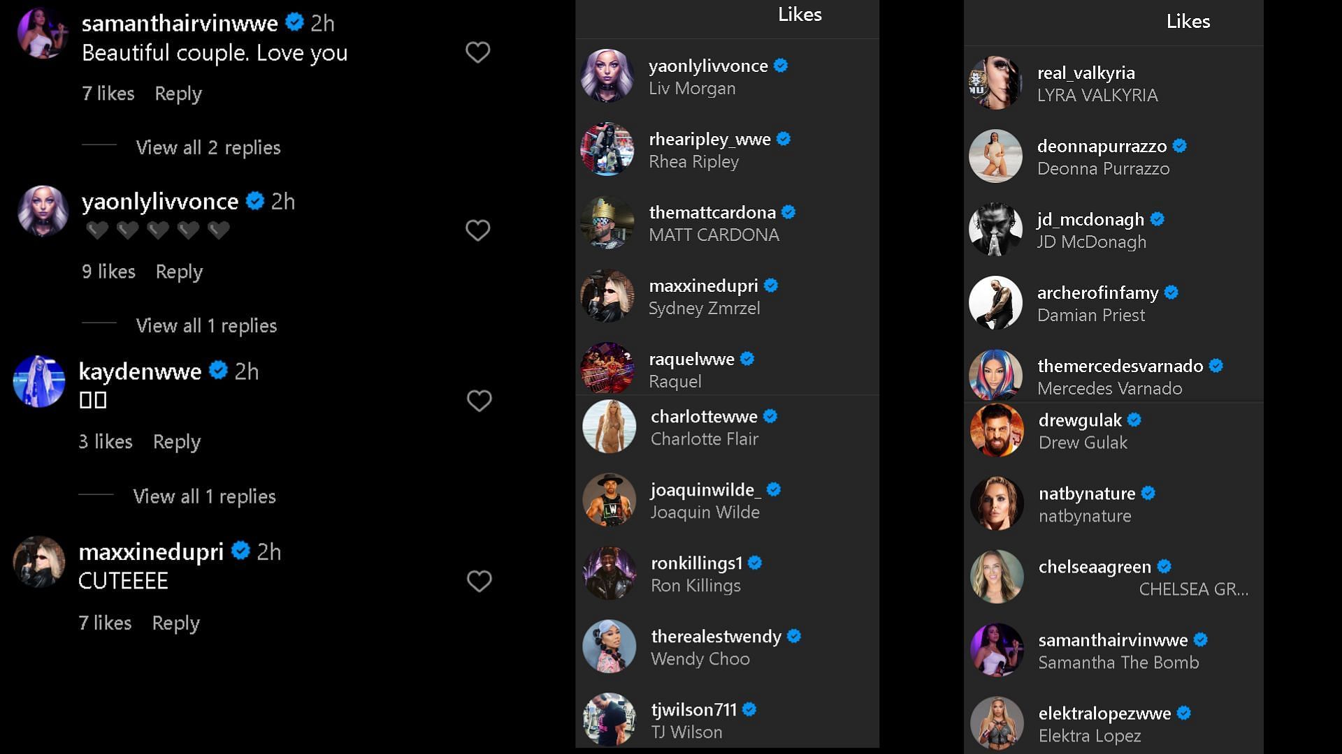 Screengrab of reactions to Xia Li's Instagram post.