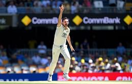 Josh Hazlewood stands away from his Australian teammates during national anthem on Day 1 of 1st NZ vs AUS Test