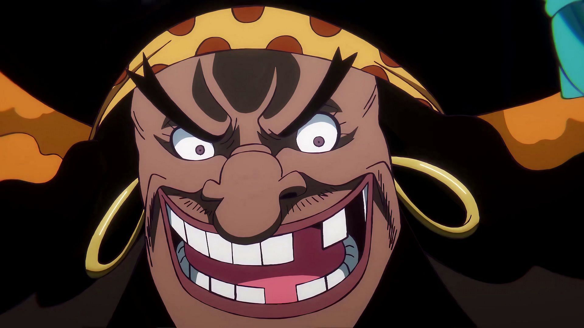 Blackbeard&#039;s dreadful gaze as seen in One Piece (Image via Toei Animation)