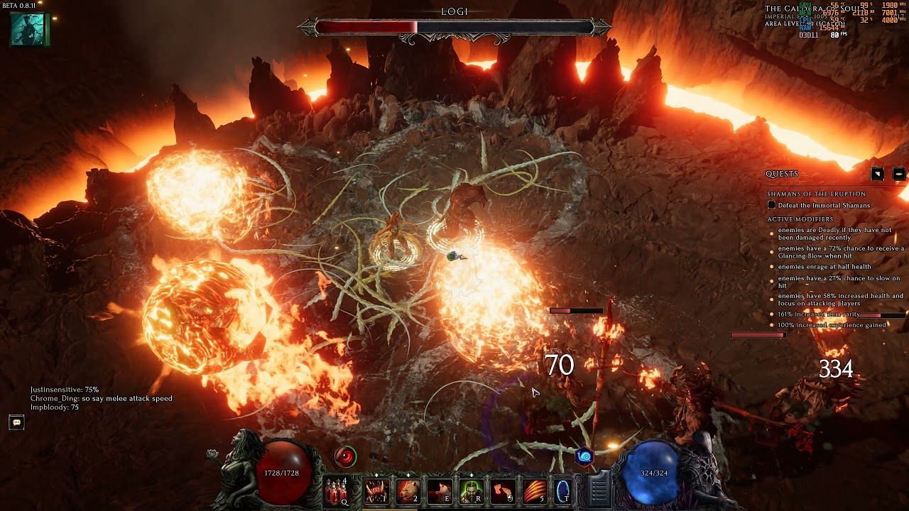 Spirits of Fire boss fight in Last Epoch (Image via Eleventh Hour Games)