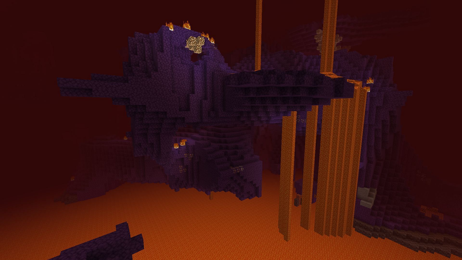 An expanse of purple netherrack (Image via Mojang)