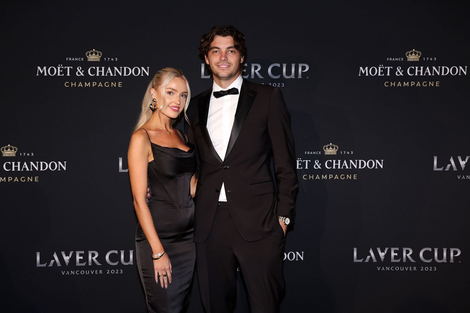 Morgan Riddle and Taylor Fritz on the black carpet at Laver Cup 2023 in Vancouver, Canada.