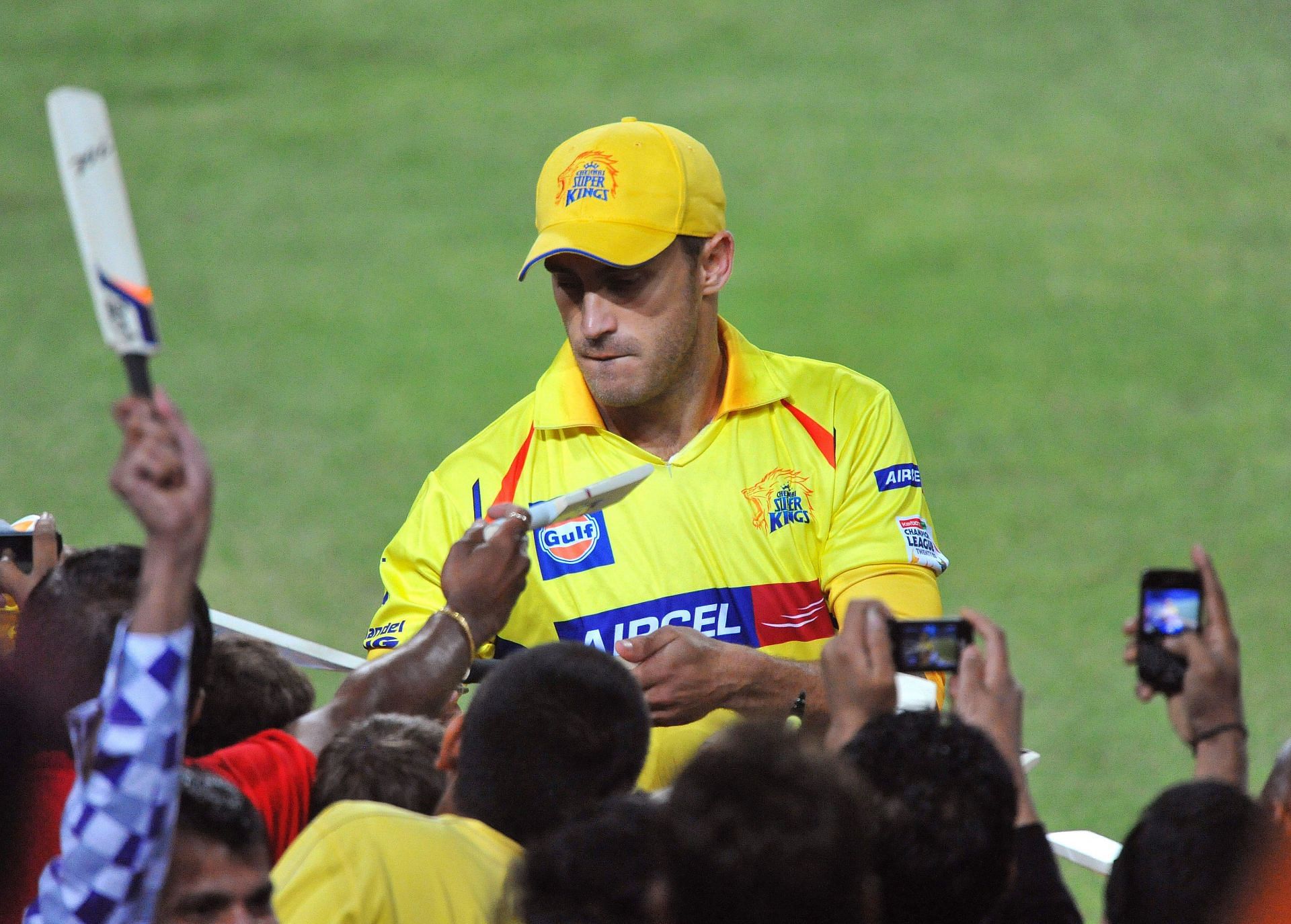 Faf du Plessis in the Chennai Super Kings jersey. (Pic: Getty Images)