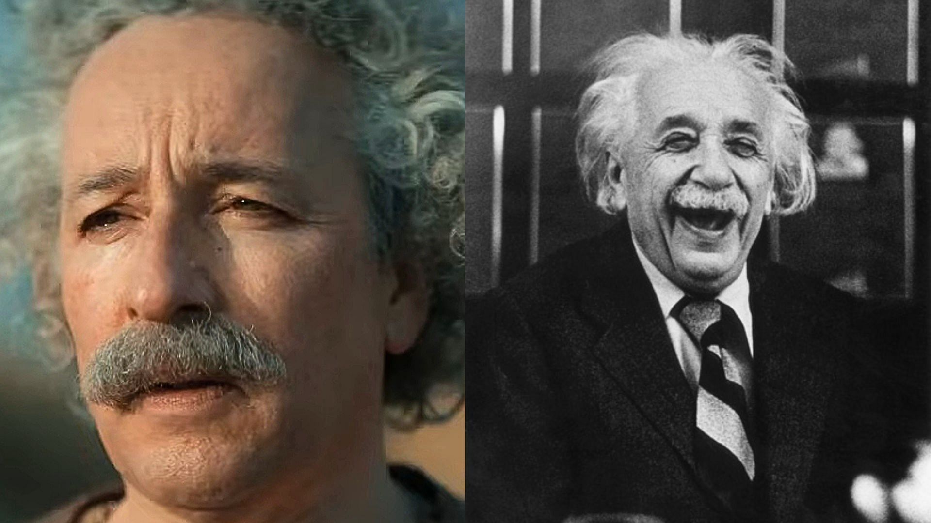 Einstein and the Bomb (L) is based on Albert Einstein (R) (Images via Netflix and Ruth Orkin)