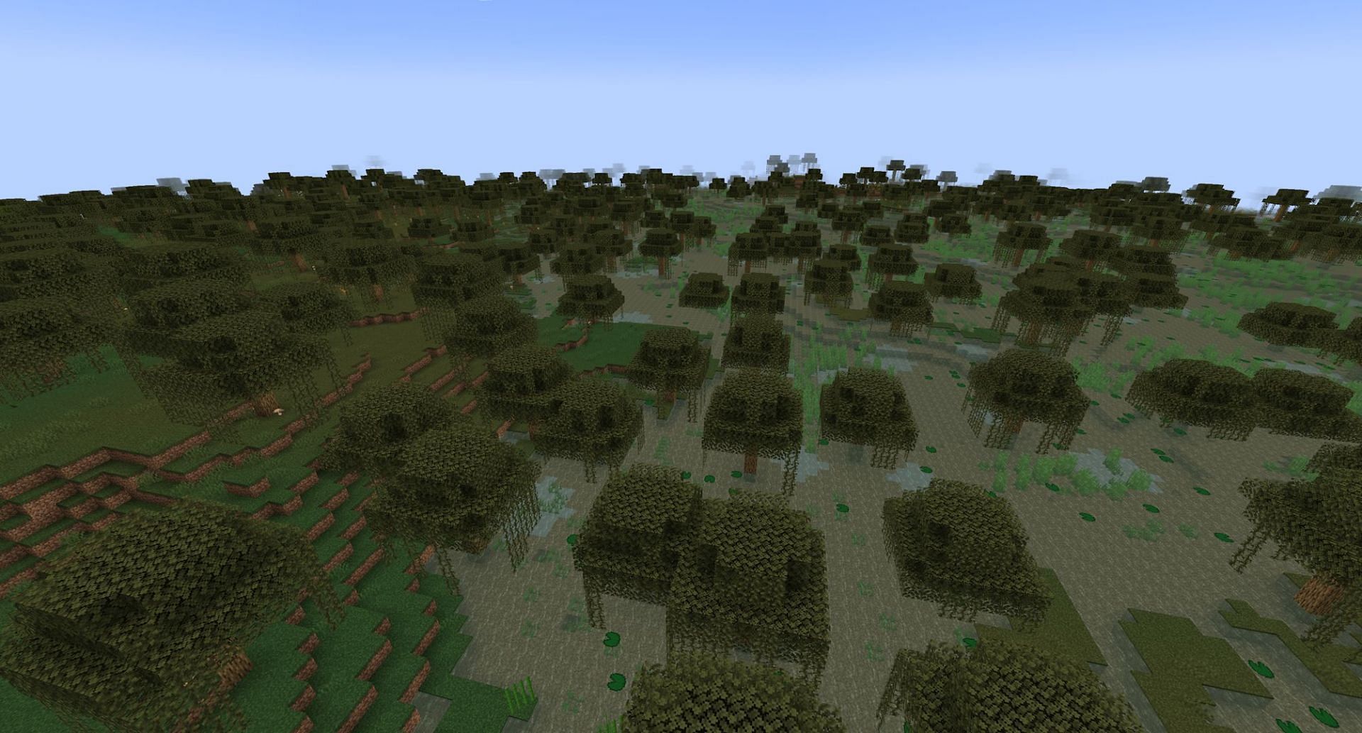 A seemingly never-ending swamp (Image via Mojang)