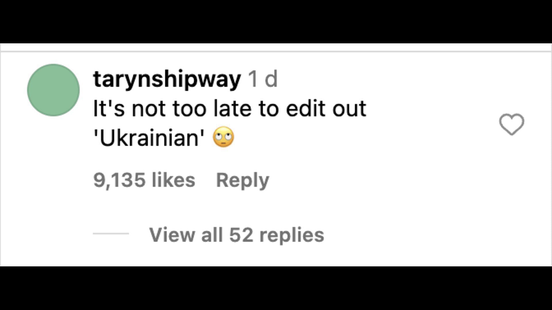 Social media users bashed Fox for using Ukrainian reference in a demeaning way in her caption on Instagram (Image via @meganfox/ Instagram)