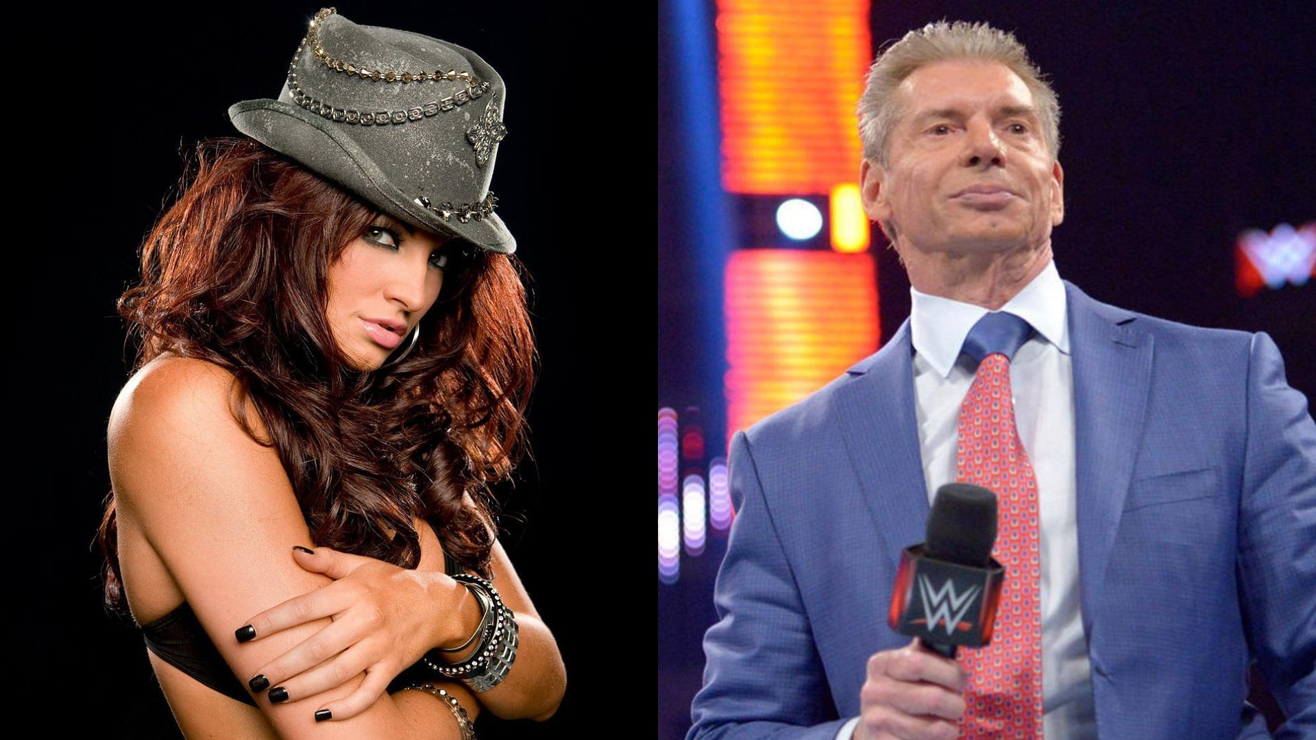 Maria Kanellis (left) and Vince McMahon (right).