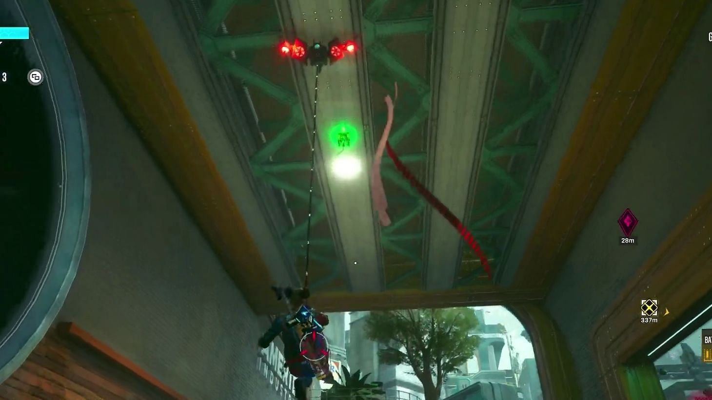 The trophy, as seen on the map hanging upside down from the ceiling (Image via YouTube/Pixelz)