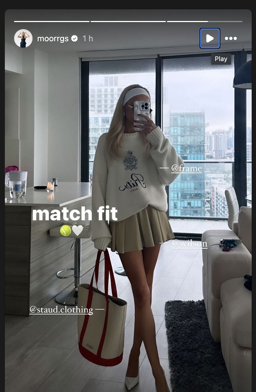Screengrab from Taylor Fritz&#039;s girlfriend Morgan Riddle&#039;s Instagram