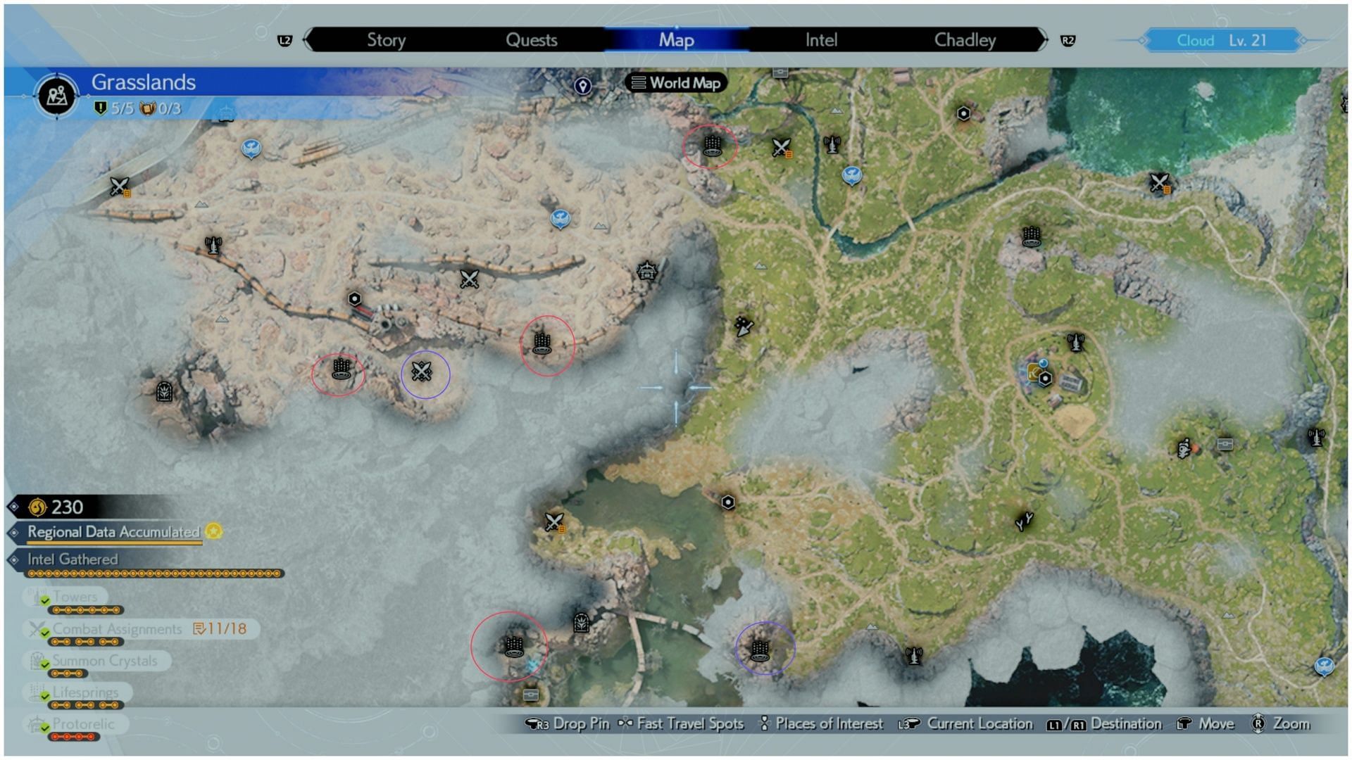 Here are the important locations (Image via Square Enix)