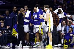 Watch: Brandin Podziemski's 'Goat' impression for Steph Curry's 42-point night steals the postgame show