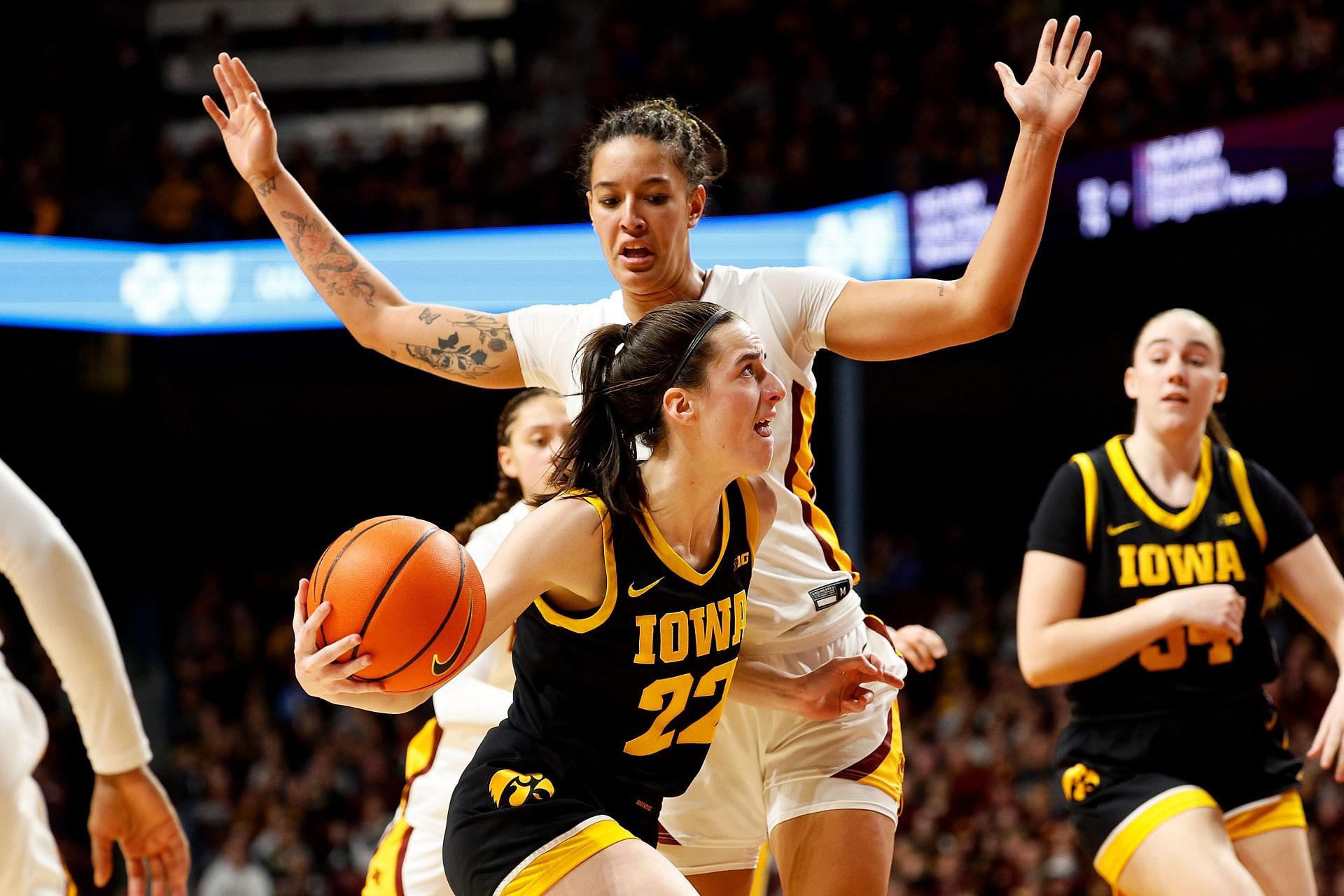Caitlin Clark finished with a triple-double in Iowa&#039;s win against Minnesota.