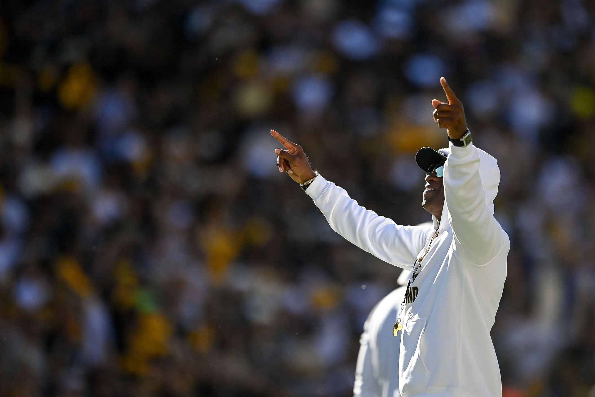 Head coach Deion Sanders of the Colorado Buffaloes