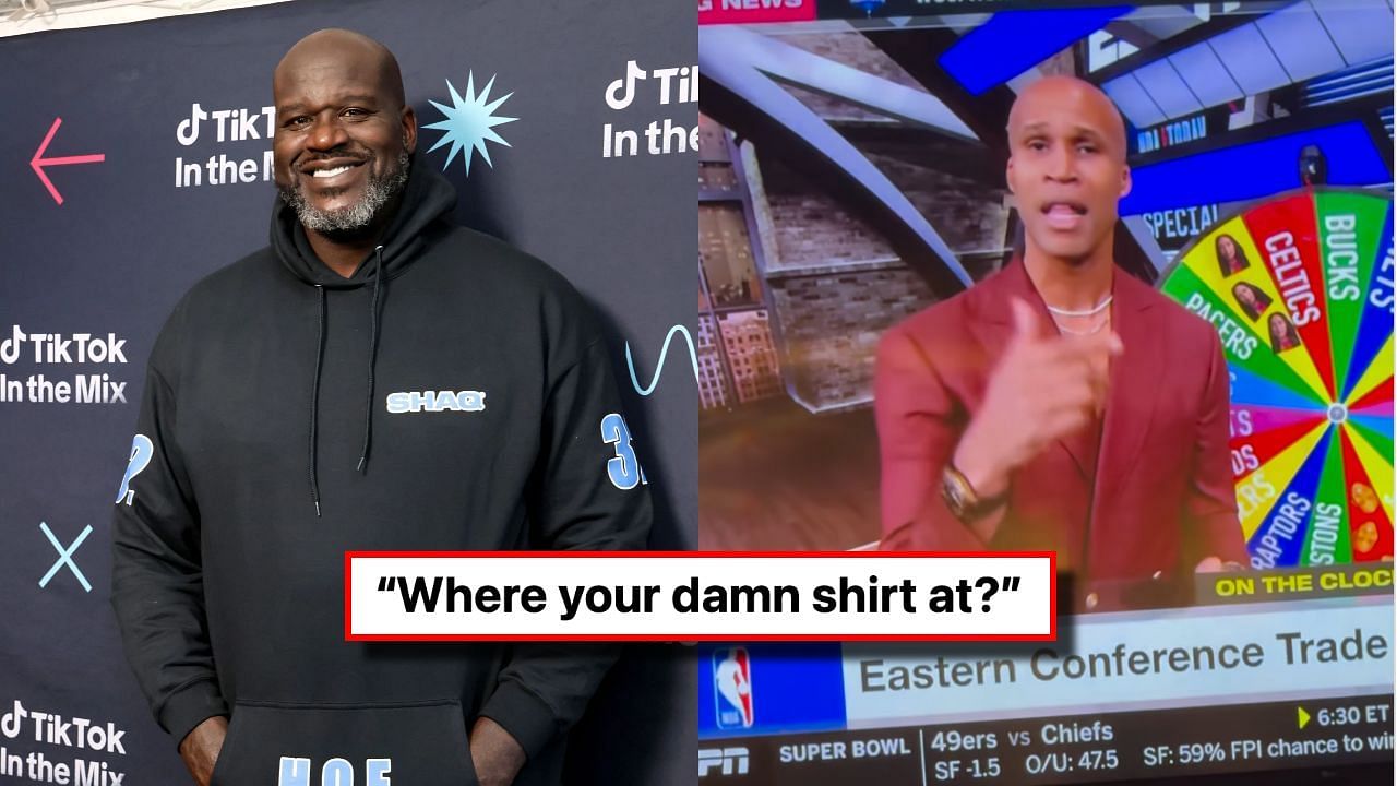 Shaquille O&rsquo;Neal roasted ESPN NBA host Richard Jefferson for his outfit choice (Image via Instagram @shaq)