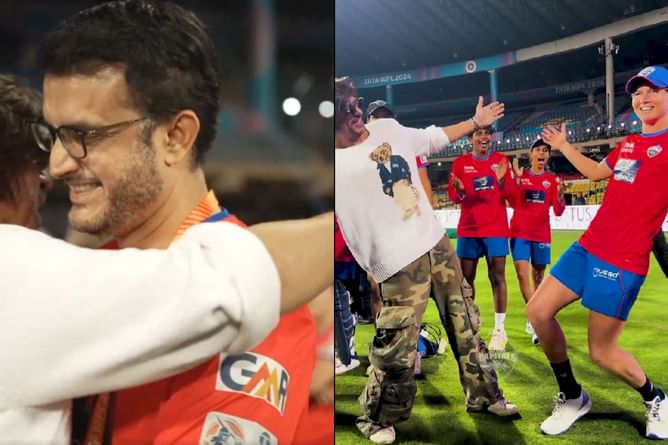 [Watch] Shah Rukh Khan hugs Sourav Ganguly in Bangalore ahead of WPL 2024