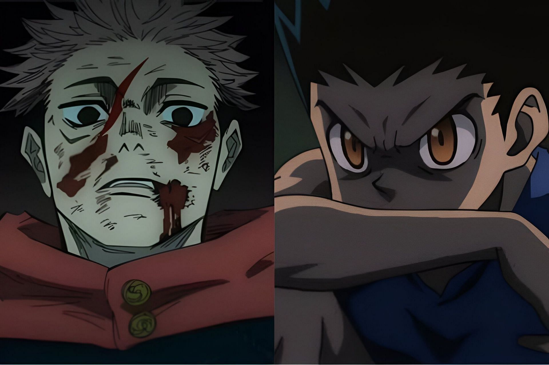 Yuji (left) and Gon (right) as seen in their anime series (Image via MAPPA &amp; BONES)