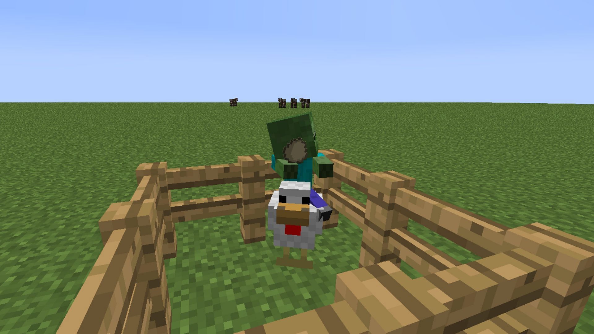 Chicken jockeys were made rare after causing performance issues (Image via Mojang Studios)