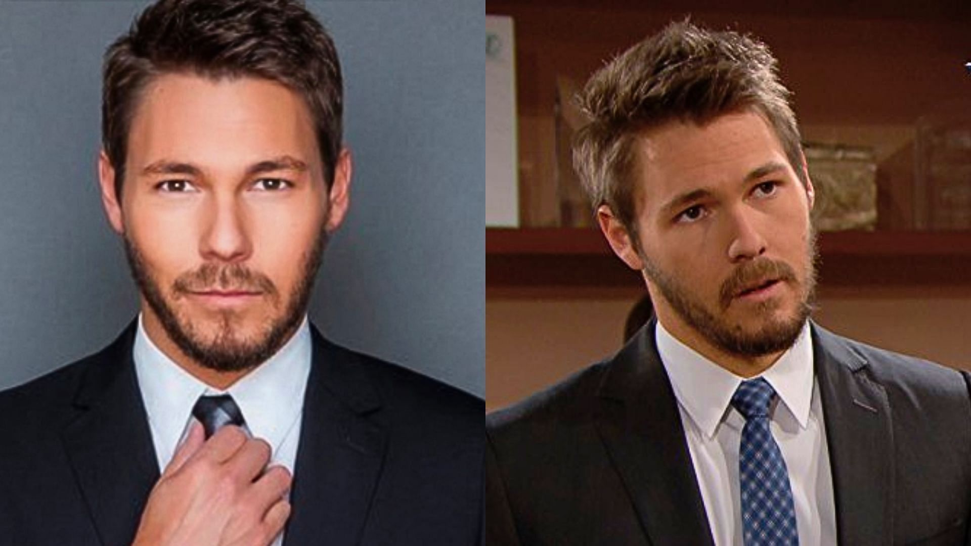 Scott Clifton (L) plays Liam (R) on The Bold and the Beautiful (Images via X/@CliftonsNotes and CBS)