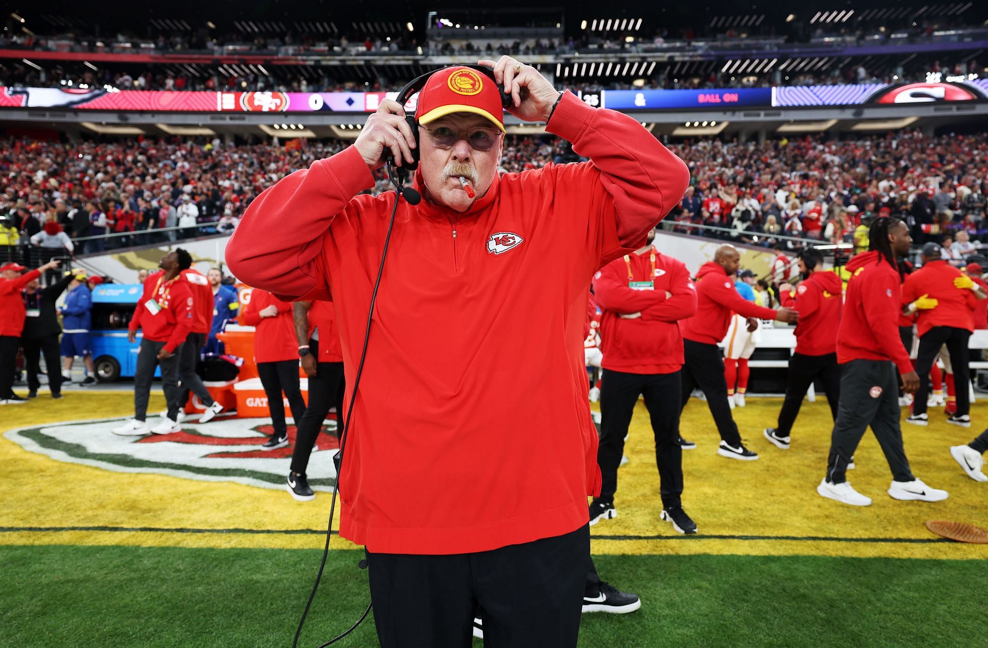 Andy Reid at Super Bowl LVIII - San Francisco 49ers vs. Kansas City Chiefs