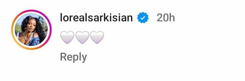 Loreal Sarkisian's comment on Bond's video.