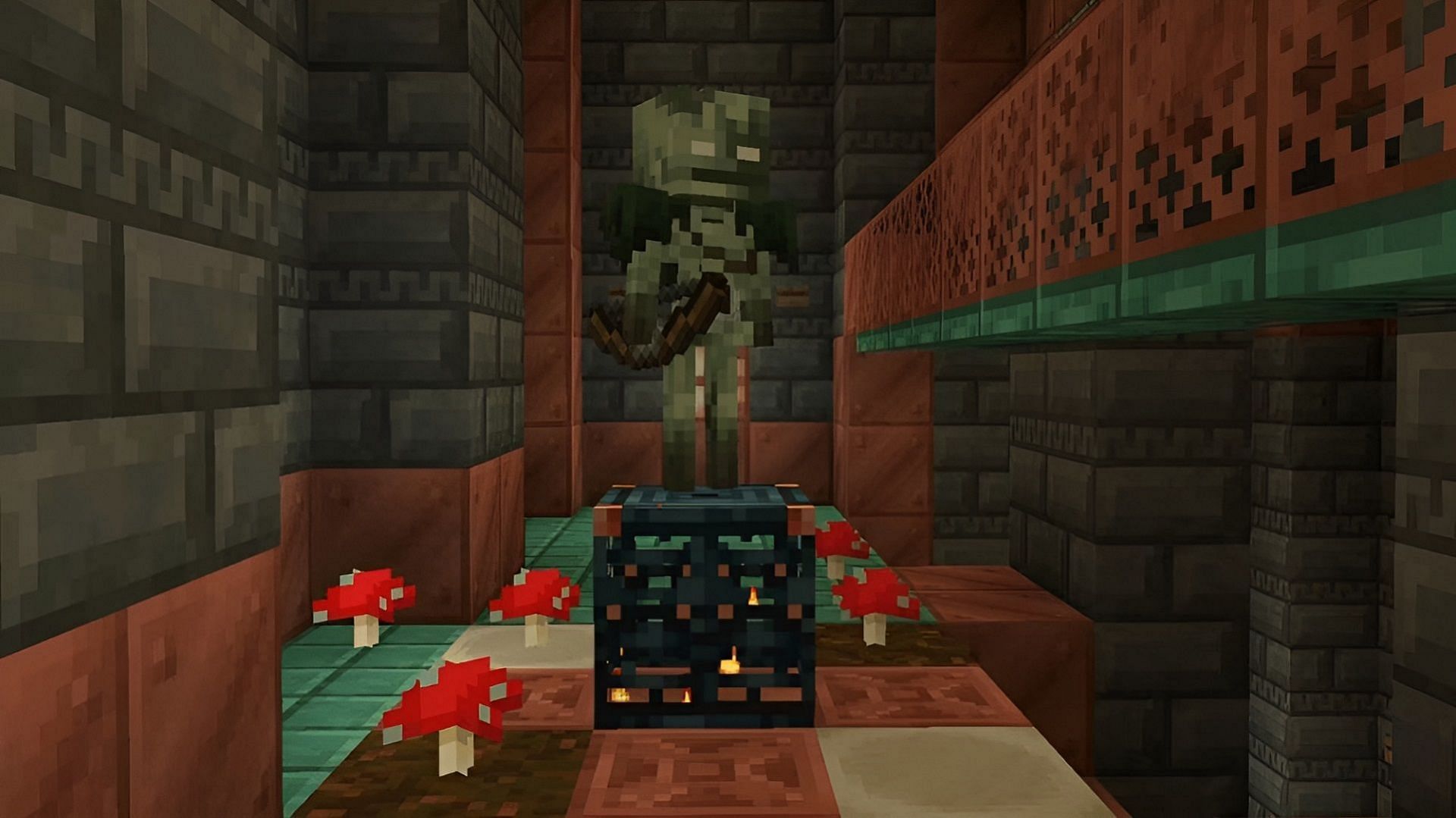 Bogged can occasionally be spawned by trial spawners in Minecraft 1.21 (Image via Mojang)
