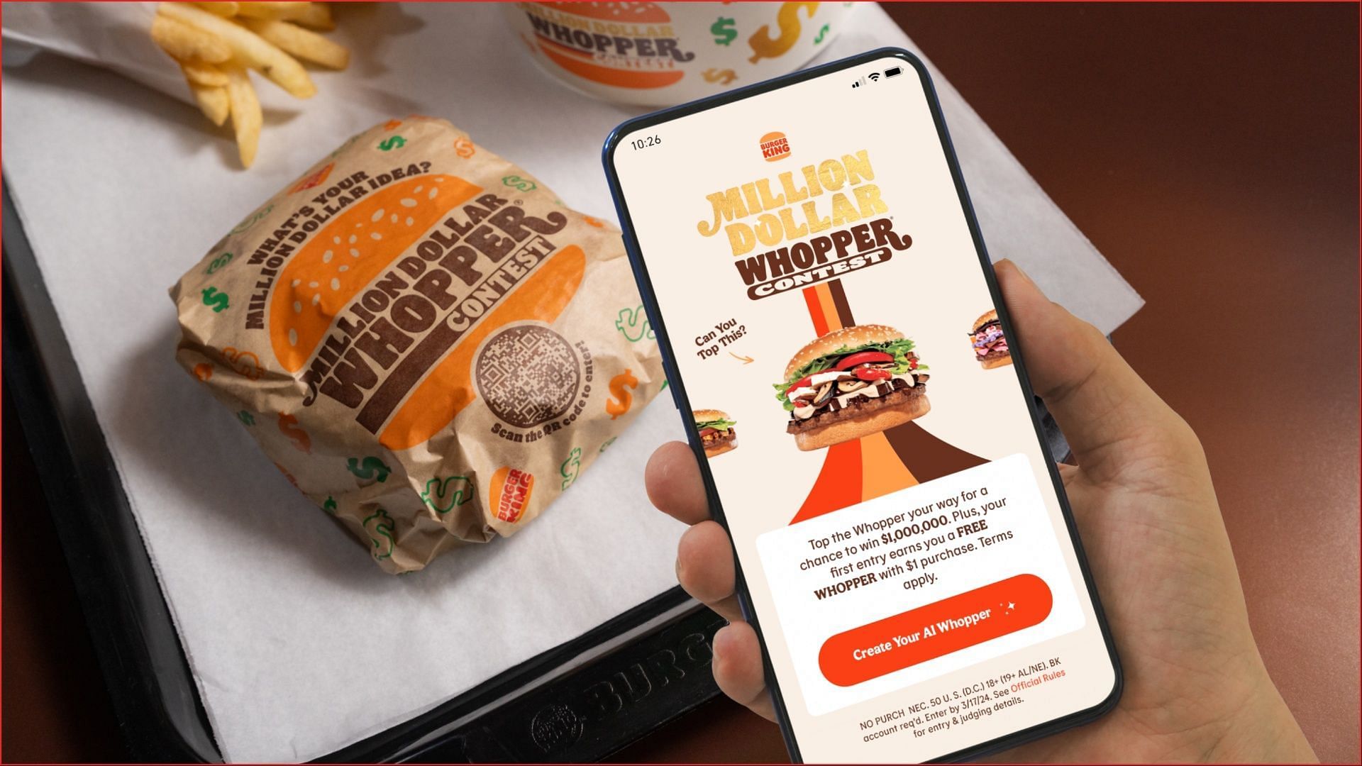 The Million Dollar Whopper Contest will run between February 5 and March 17 (Image via Burger King)