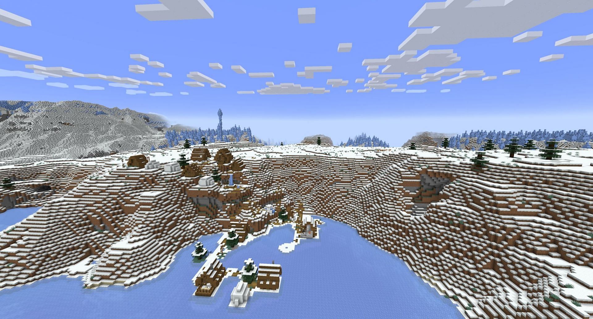 One the the seed&#039;s many stunning views (Image via Mojang Studios)