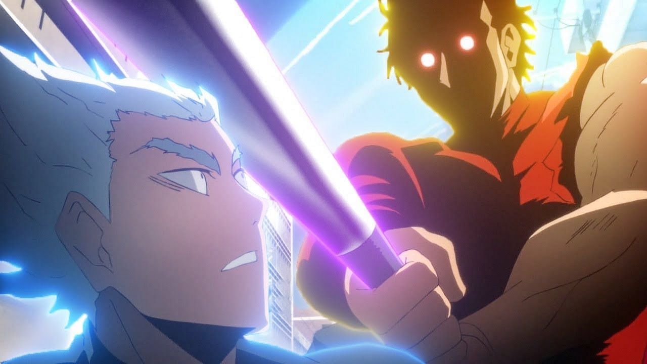 One Punch Man and the memorable battle between Garou and Metal Bat (Image via J.C. Staff).