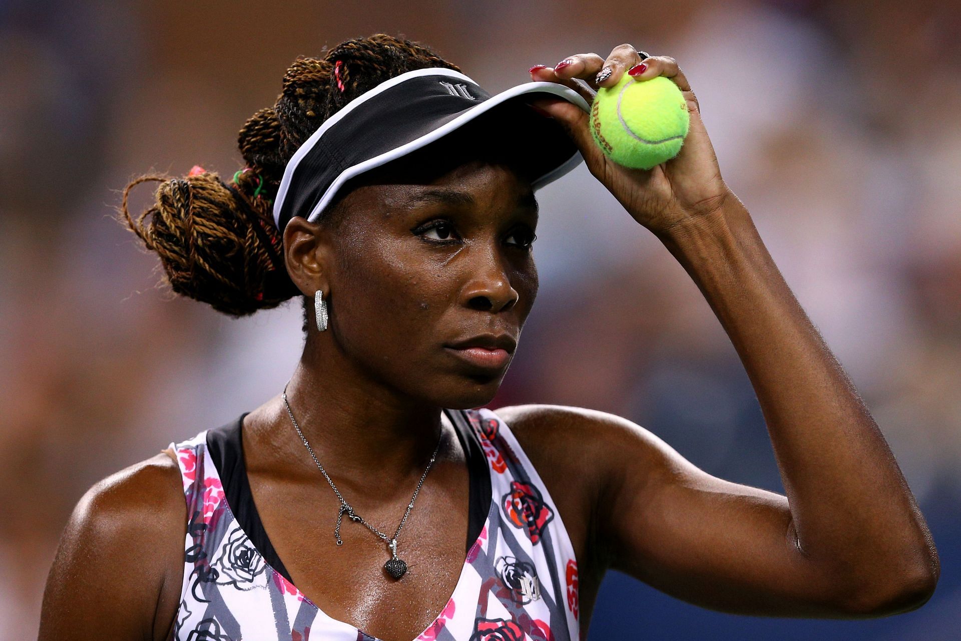 Venus Williams looks on at the 2012 US Open