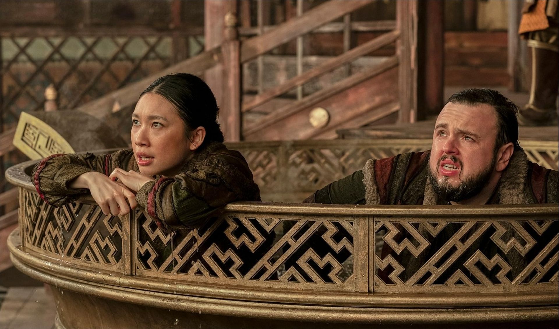 Jess Hong and John Bradley in 3 Body Problem (Image via Netflix)