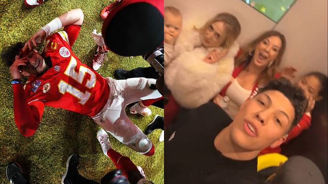 Randi and Jackson Mahomes party it up as Patrick Mahomes' Chiefs seal back-to-back Super Bowl wins