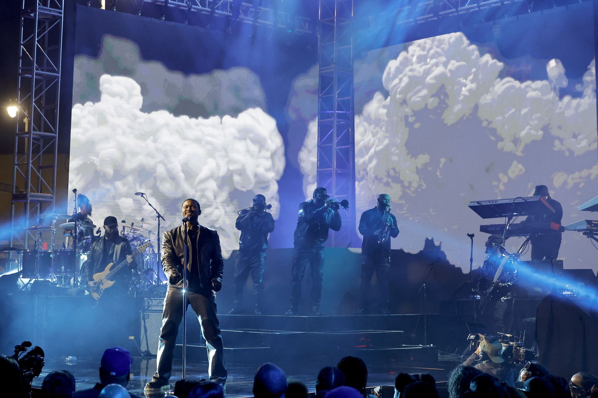 Usher performs at iHeartRadio&rsquo;s Living Black 2023 Block Party in Inglewood, California. (Photo by Getty Images)