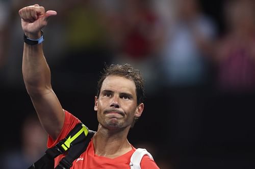 Rafael Nadal at the Brisbane International 2024