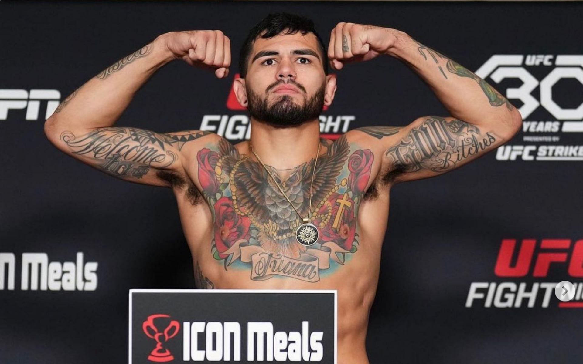 Anthony Hernandez weighing in ahead of UFC Vegas 73 [Photo Courtesy @ilovebamf on Instagram]
