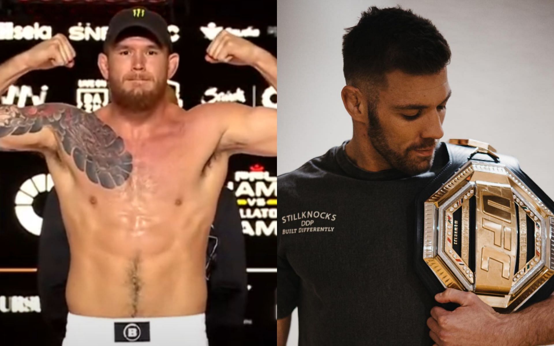 Bellator champ explains superiority over rival UFC champ Dricus du Plessis [Image courtesy:  PFL MMA - YouTube, and @dricusduplessis - Instagram]