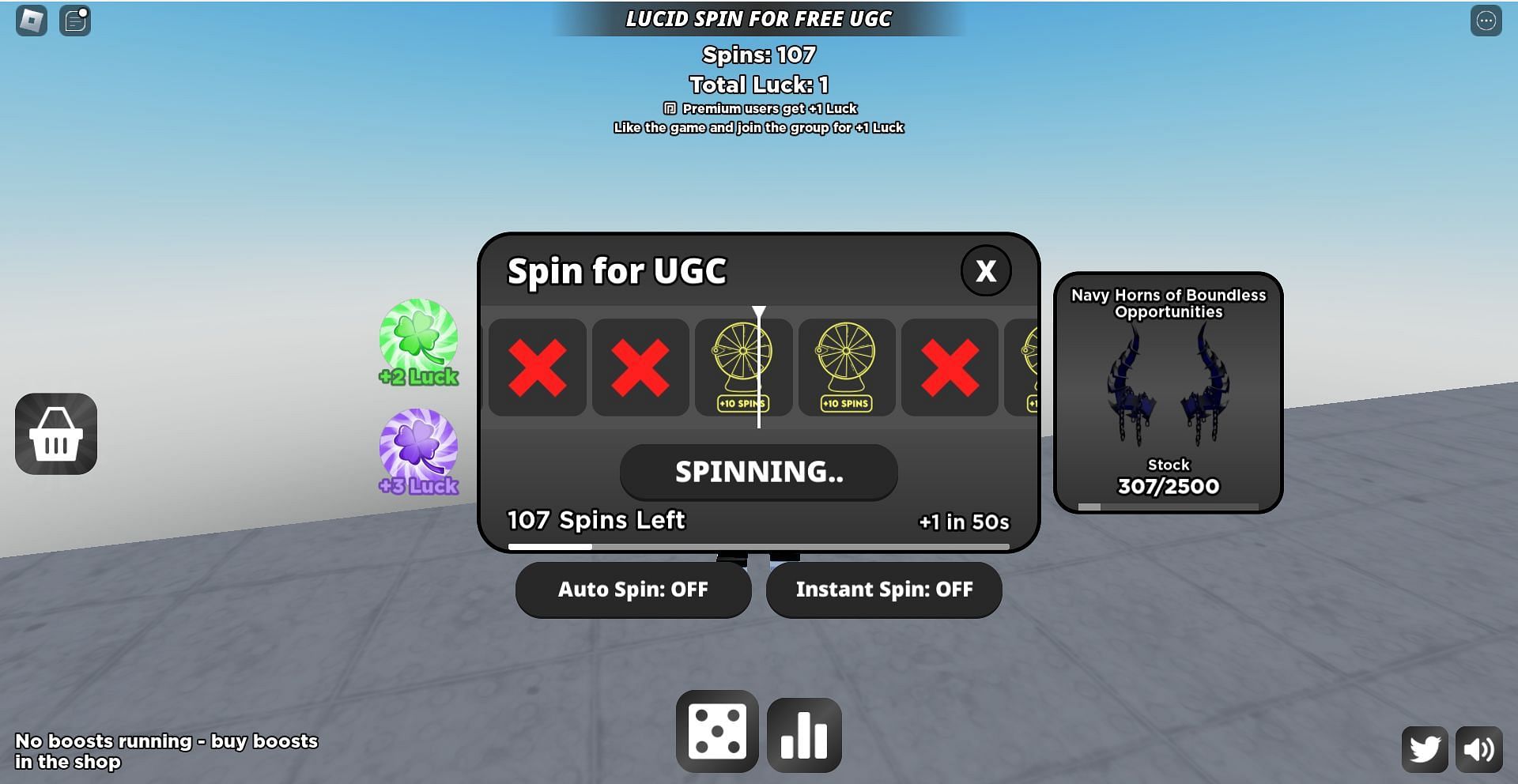 Use the free Spins to claim the UGC (Roblox || Sportskeeeda)