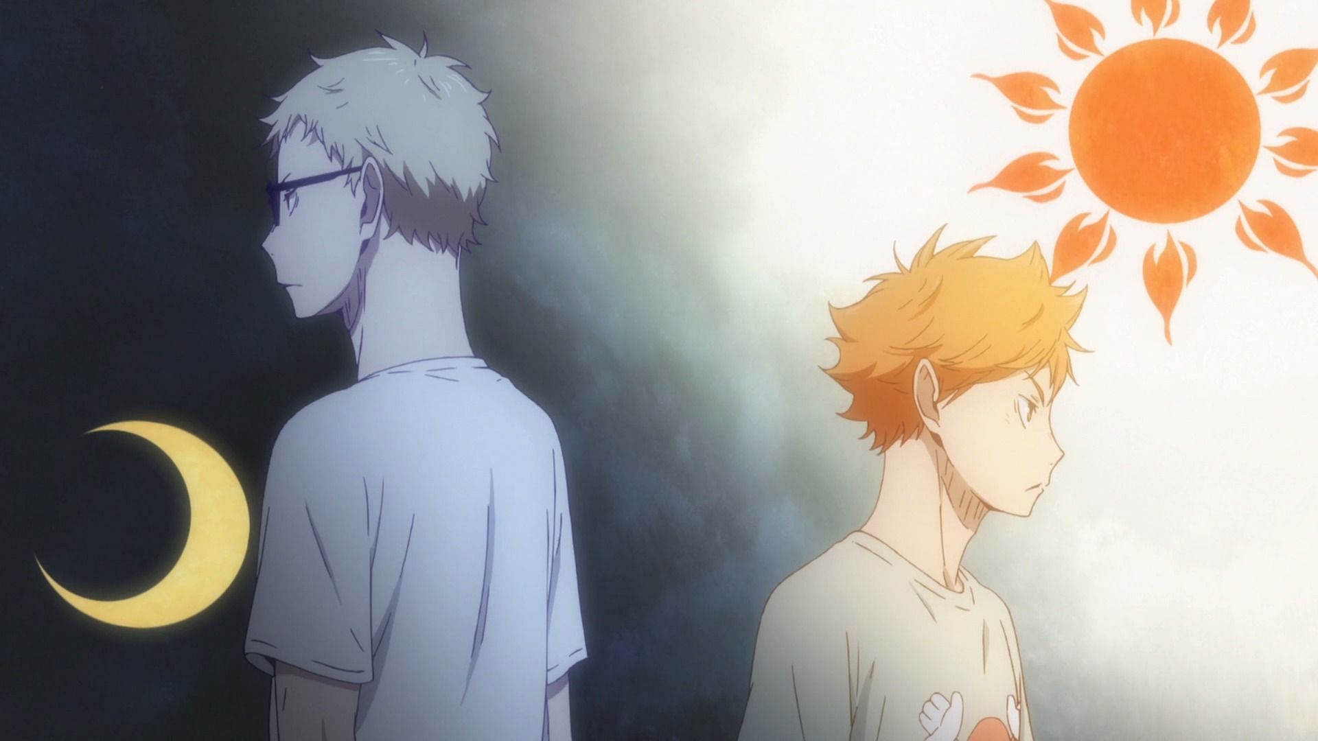 Tsukishima and Hinata as seen in Haikyuu!! (Image via Production I.G)